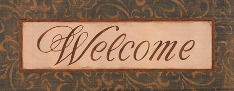 Framed Moss Gold Scroll I- Petite Print