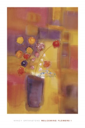 Framed Welcoming Flowers I Print