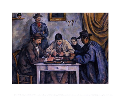 Framed Card Players, c.1890 Print