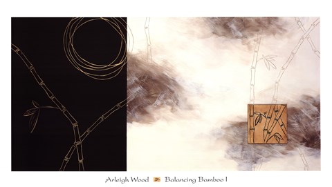 Framed Balancing Bamboo I Print