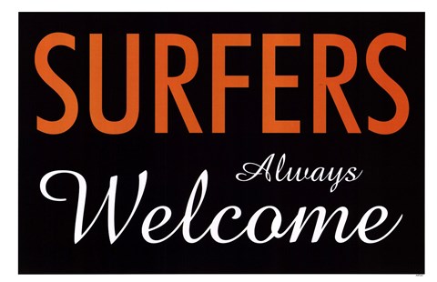 Framed Surfers Always Welcome Print