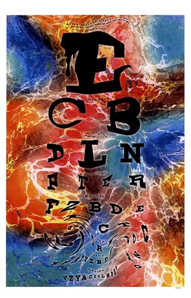 Framed Psychedelic Eye Chart Print