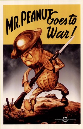 Framed Mr Peanut Goes To War Print