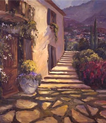 Framed Sun Lit Villa Print