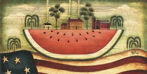 Framed Watermelon Farm Print