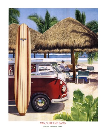 Framed Van Surf and Sand Print