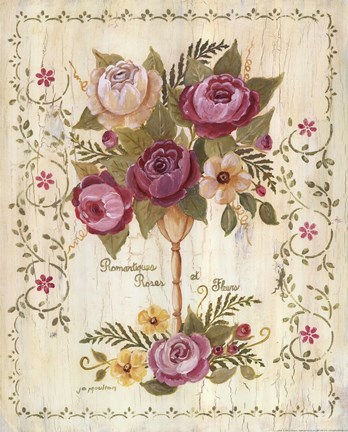 Framed Romantiques Roses Print