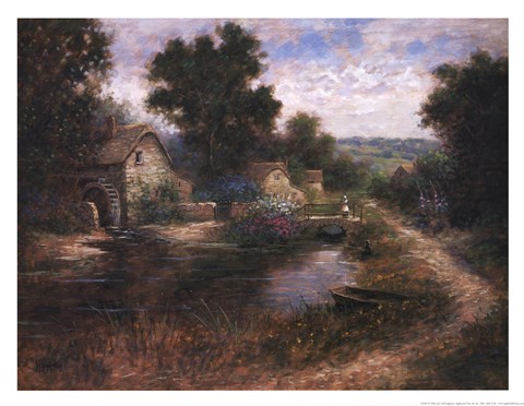 Framed Watermill Pond Print