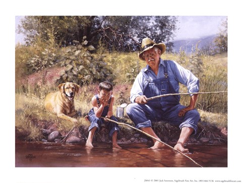 Framed Fishin' with Grandpa Print