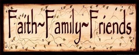 Framed Faith Family and Friends Print