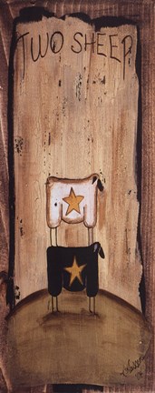 Framed Two Sheep Print