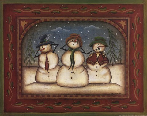 Framed Hear No Evil Print