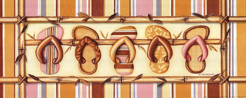 Framed Bamboo Flip Flops Print