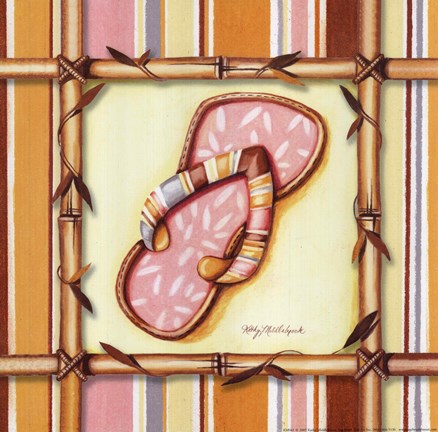 Framed Bamboo Flip Flop II Print