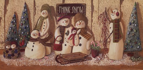 Framed Think Snow Print