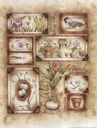 Framed Spring Sampler Print