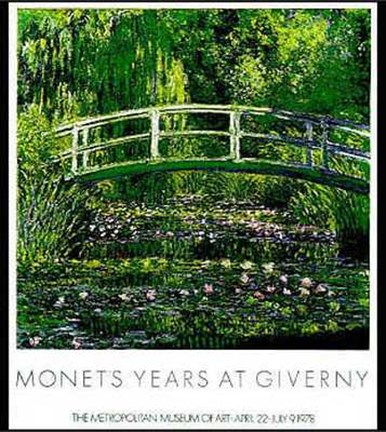 Framed Waterlilies Bridge Print