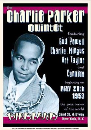 Framed Charlie Parker Quintet Birdland Nyc Print