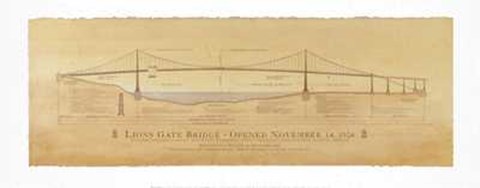 Framed Lions Gate Bridge Print