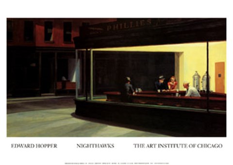 Framed Nighthawks Print
