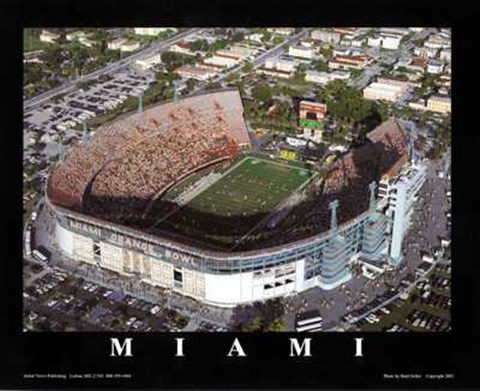 Framed Miami, Florida - Orange Bowl Print