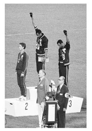 Framed 1968 Mexico Olympics - Black Power Salute Print