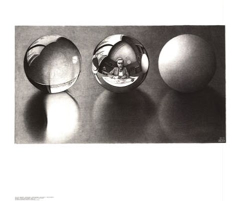 Framed Three Spheres II Print