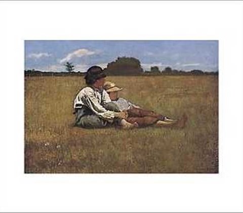 Framed Boys in a Pasture Print