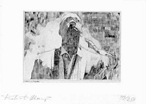 Framed John Coltrane (Etching) (Le) Print