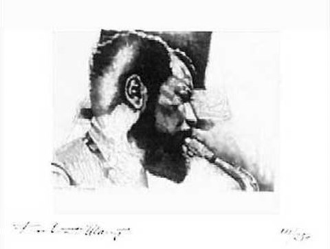 Framed Ornette Coleman (Etching) (Le) Print