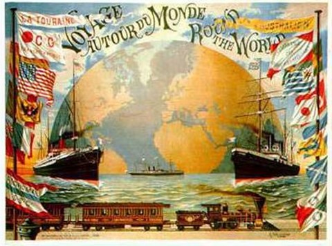 Framed Voyage Around the World (C1890) (Litho) Print