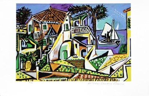 Framed Mediterranean Landscape (Gic) Print