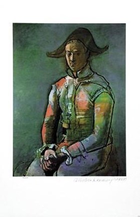 Framed Seated Harlequin (Gic) Print