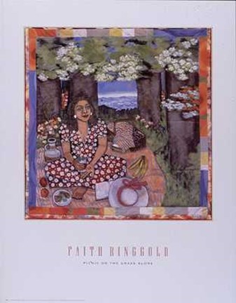 Framed Picnic on the Grass Alone Print