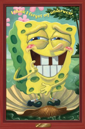 Framed Spongebob-Underwear Print
