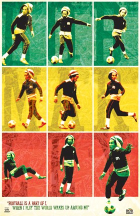 Framed Bob Marley- Soccer Print