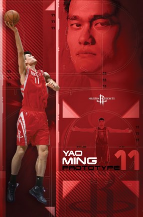Framed Yao Ming Print