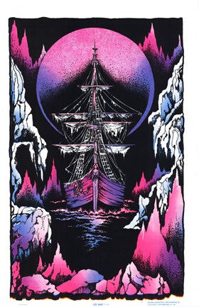 Framed Ice Ship - Blacklight Poster Print