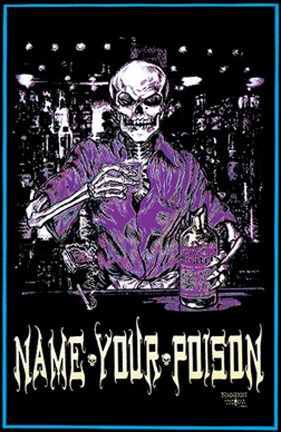 Framed Name Your Poison - Blacklight Poster Print