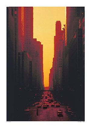 Framed Skyscrapers at Sunset Print