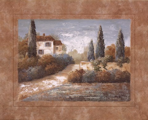 Framed Tuscan Blue I Print