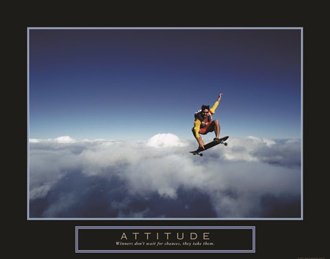 Framed Attitude - Skateboarder Print