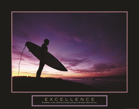 Framed Excellence - Male Surfer Print