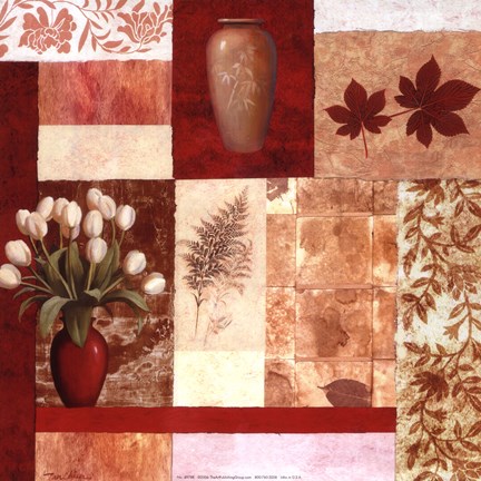 Framed Vase Collage I Print