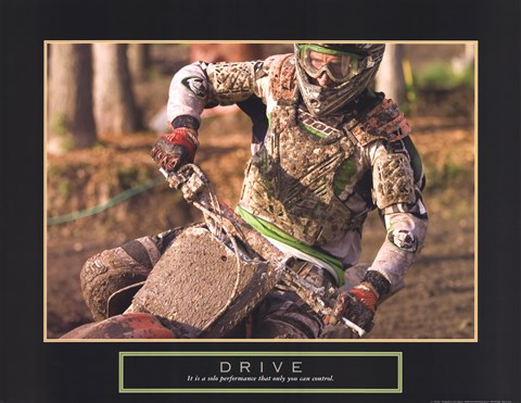 Framed Drive - Motocross Print