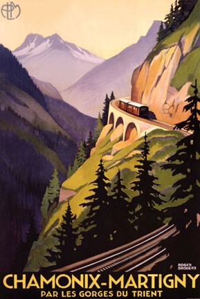 Framed Chamonix-Martigny Print