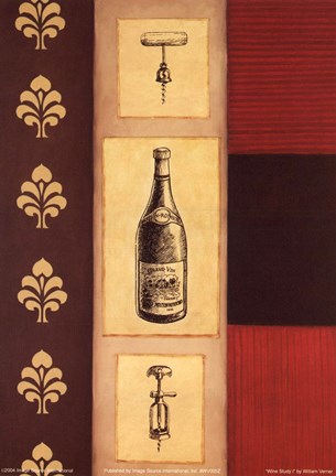 Framed Wine Study I Print