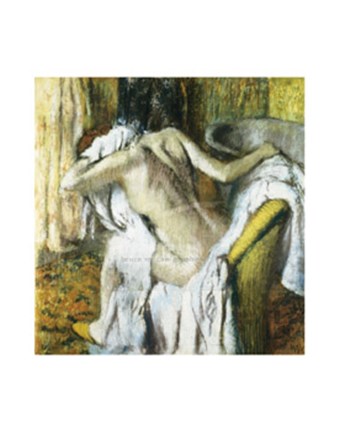Framed After the Bath, Woman drying herself Print