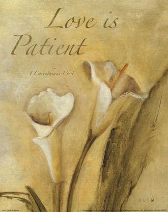 Framed Love is Patient Print