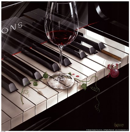 Framed Key to Wine Print